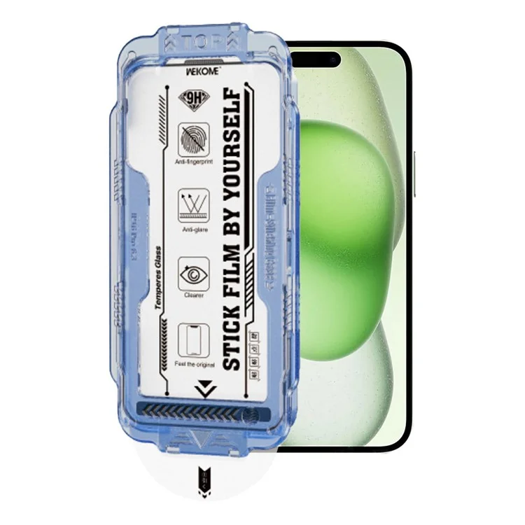 WEKOME WTP-117 Защитное стекло для iPhone 15 6D изогнутое с ультратонким краем, матовое антибликовое закаленное стекло