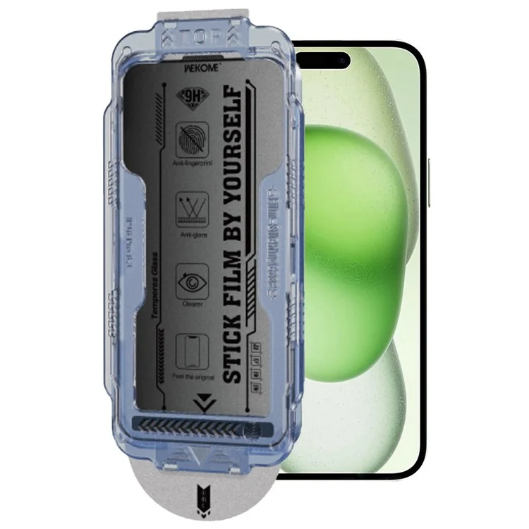 WEKOME WTP-118 Für iPhone 15 Displayschutz 6D Curved Ultra-Feiner Rand Matt Privatsphäre Schutzglas
