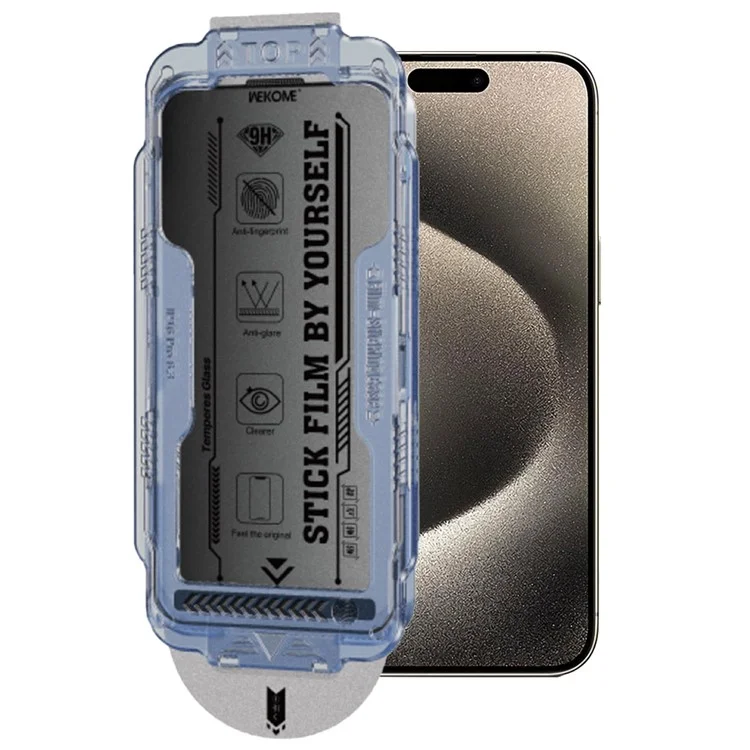 WEKOME WTP-118 Für iPhone 15 Pro Displayschutz 6D Gebogenes Ultra-Feines Mattiertes Privatsphäre Schutzglas