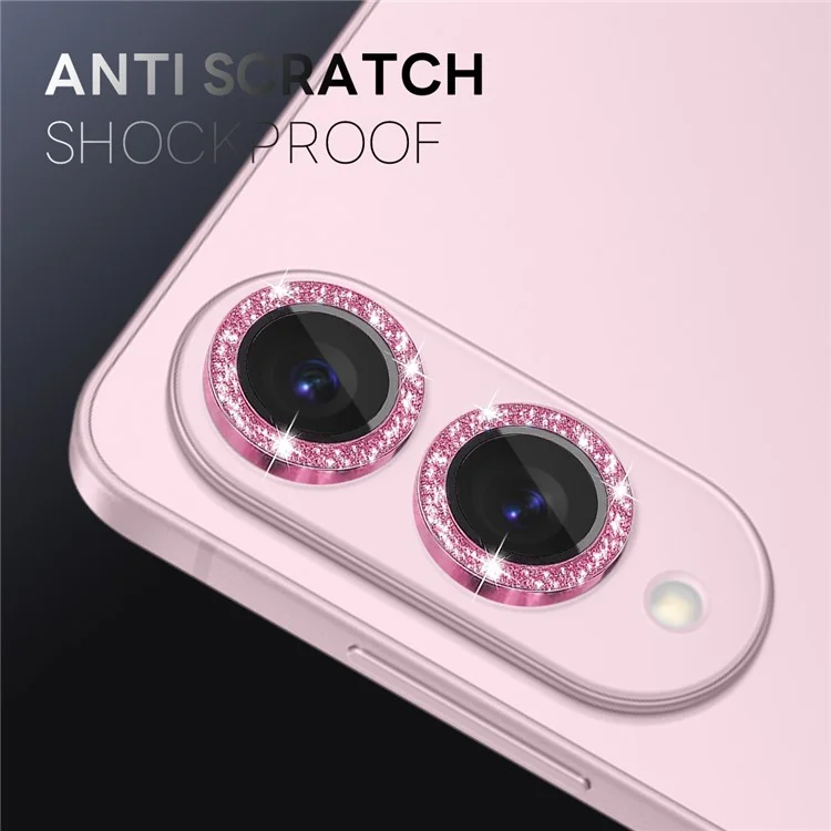 NORTHJO 1 комплект Защитное стекло для камеры Samsung Galaxy S25 Edge + Металлическая блестящая защита заднего объектива - Розовый