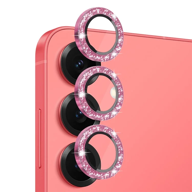 NORTHJO 1 Комплект для камеры Samsung Galaxy S25 Защитная плёнка для объектива+Закалённое стекло+Металлический блестящий задний объектив Протектор - Розовый
