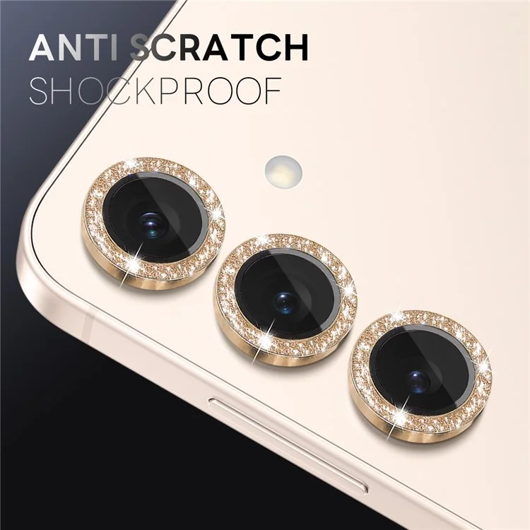 NORTHJO 1 Ensemble Pour Samsung Galaxy S25+ Film de Lentille de Caméra Verre Trempé+Protecteur de Lentille Arrière en Métal Brillant - Or