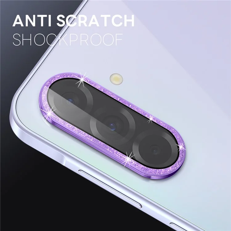 NORTHJO 1 Set Per Samsung Galaxy A36 5G / A56 5G Pellicola Obiettivo Fotocamera Vetro Temperato+Protezione Obiettivo Posteriore in Glitter Metallico - Viola
