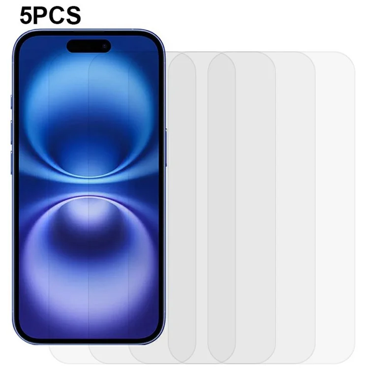 5 Unidades Protector de Pantalla Frontal de Vidrio Templado Transparente 0,3mm 2,5D para iPhone 17