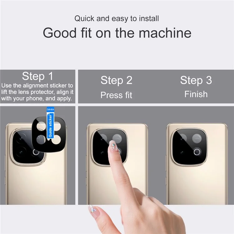 IMAK Camera Lens Protector For vivo iQOO Z10 Turbo 5G  /  iQOO Z10 Turbo Pro 5G  /  Y300 GT 5G Tempered Glass HD Clear Lens Film (Black Version)