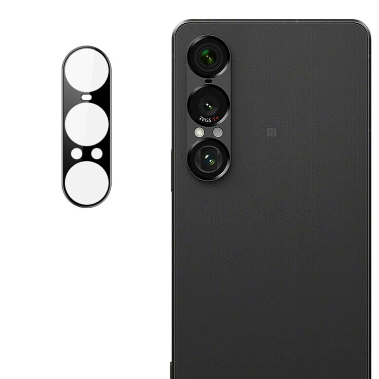 IMAK Para Sony Xperia 1 VII Protetor de Lente de Câmera Vidro Temperado HD Transparente Película de Lente (Versão Preta)