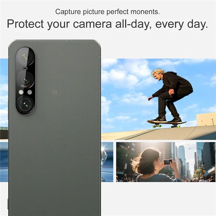 IMAK Para Sony Xperia 1 VII Protetor de Lente de Câmera Vidro Temperado HD Transparente Película de Lente (Versão Preta)