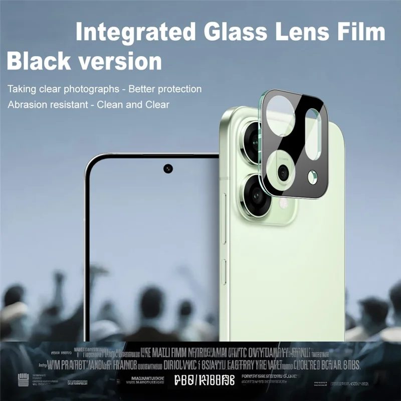 IMAK For Oppo Reno14 5G (Global) / (China) Tempered Glass Lens Film + Acrylic Cap (Black Version)