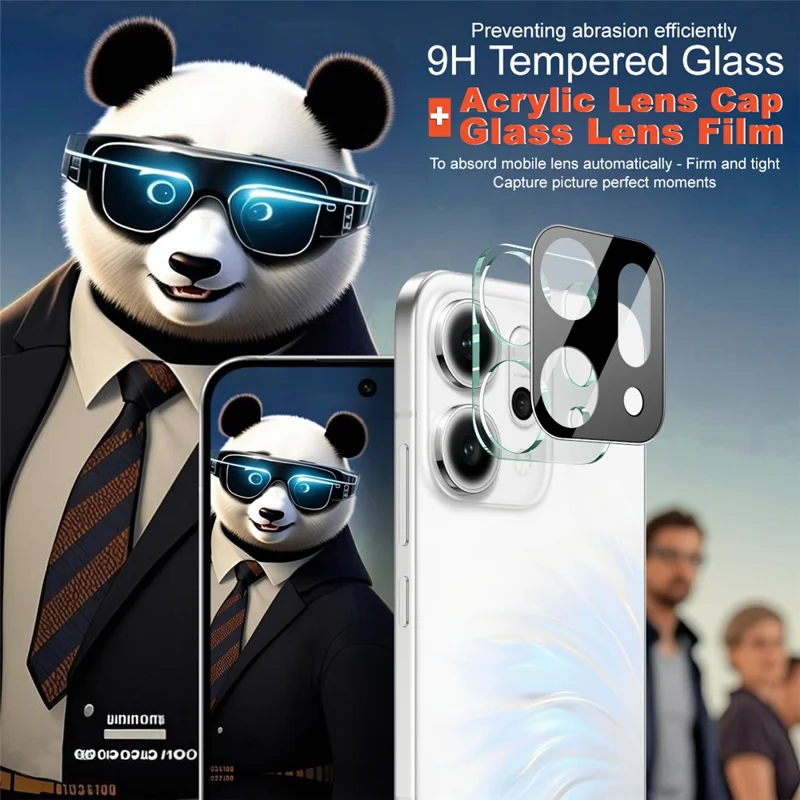 IMAK For Oppo Reno14 5G (Global) / (China) Tempered Glass Lens Film + Acrylic Cap (Black Version)