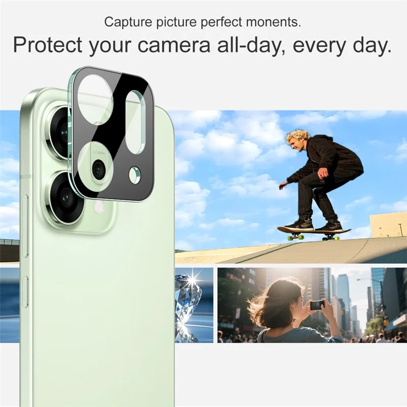 IMAK For Oppo Reno14 5G (Global) / (China) Tempered Glass Lens Film + Acrylic Cap (Black Version)