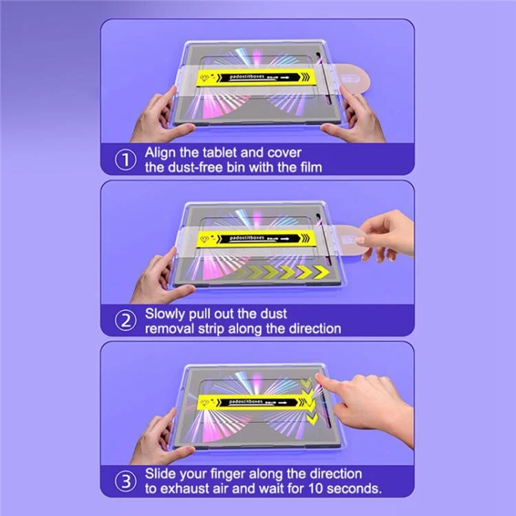 Screen Protector For Samsung Galaxy Tab S10 FE  /  S10  /  S9 FE  /  S9  /  S8  /  S7 Tempered Glass HD Film with Automatic Dust Removal Tool