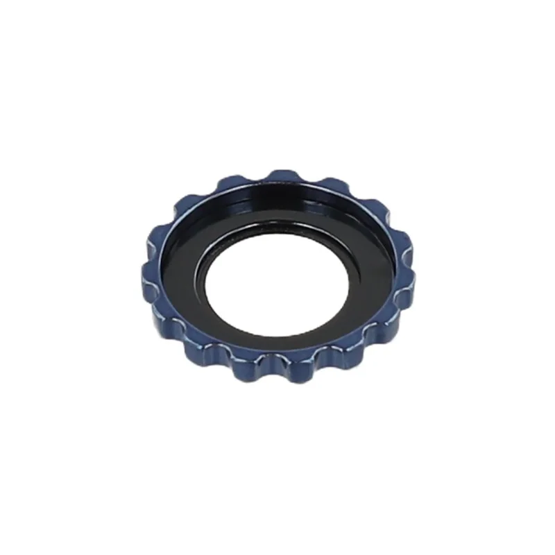 1Set For iPhone 14 Pro / 14 Pro Max Camera Lens Protector Gear Shape Rhinestone Decor Tempered Glass Lens Film - Navy Blue