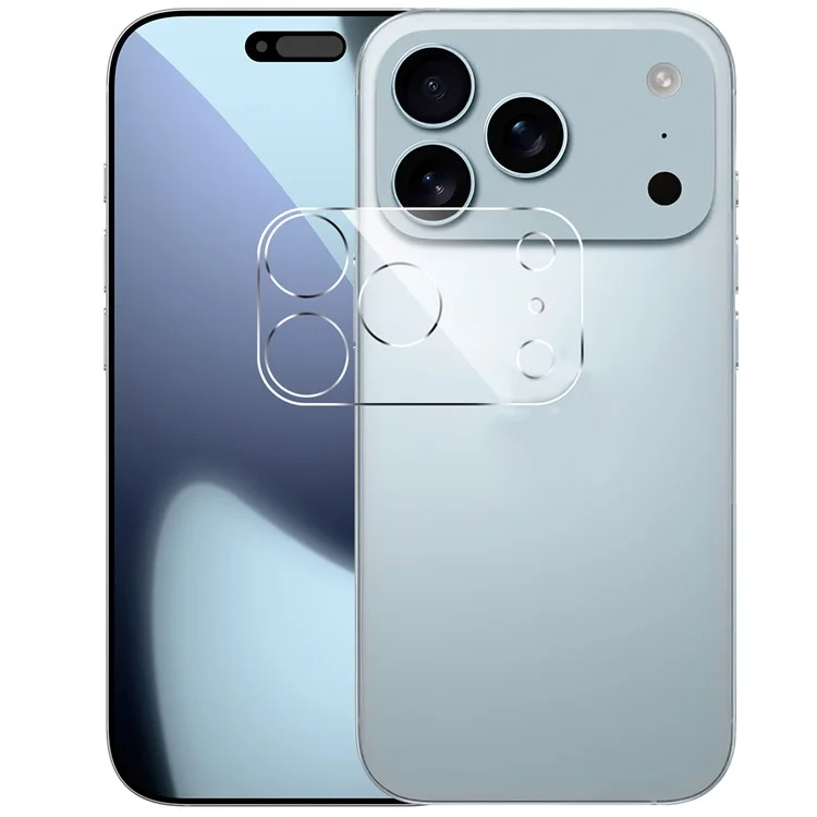 Pellicola Protettiva in Vetro Temperato per Obiettivo Fotocamera di iPhone 17 Pro Max, Bordi Curvi Trasparente