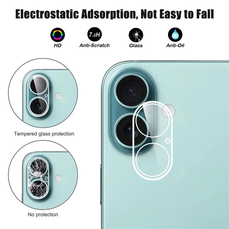 For iPhone 17 Camera Lens Protector Arc Edge Clear Tempered Glass Film