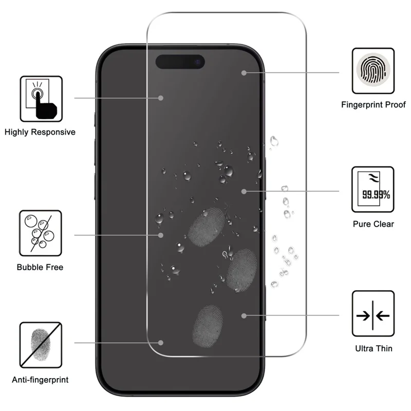 For iPhone 17 Pro Max Clear Tempered Glass Screen Protector Anti-Explosion Film + Camera Lens Protector