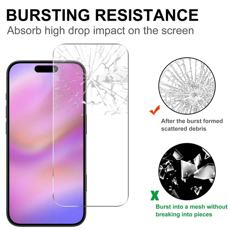 For iPhone 17 Pro Max Clear Tempered Glass Screen Protector Anti-Explosion Film + Camera Lens Protector