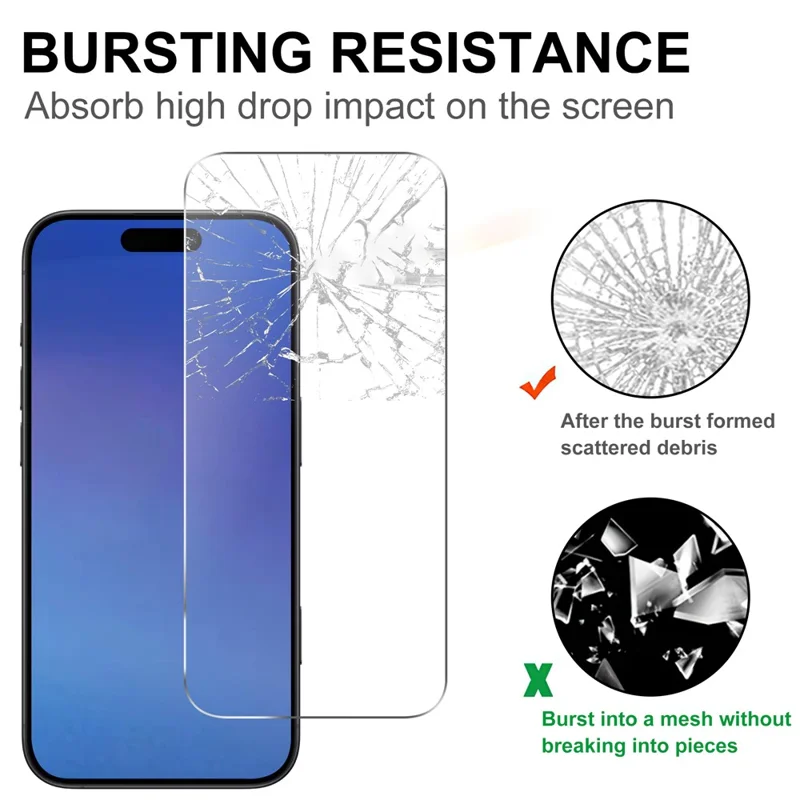 For iPhone 17 Air Clear Tempered Glass Screen Protector Anti-Explosion Film + Camera Lens Protector