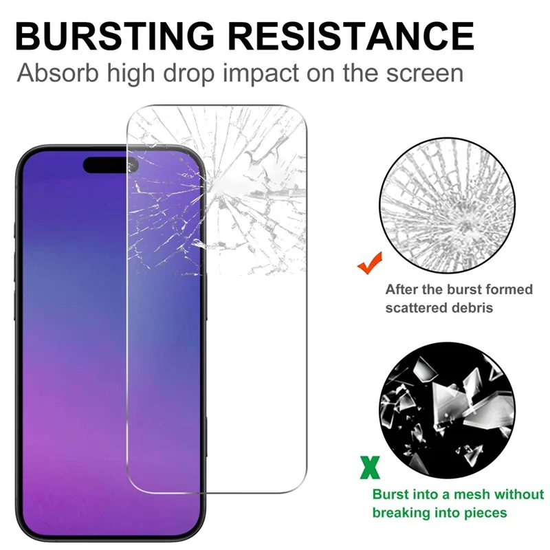 For iPhone 17 Clear Tempered Glass Screen Protector Anti-Explosion Film + Camera Lens Protector