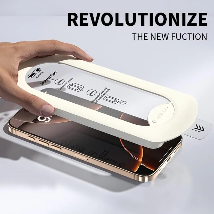 Protector de Pantalla para iPhone 16 Pro Max de Cristal de Aluminio-Silicio de Alta Definición con Herramienta de Eliminación de Polvo