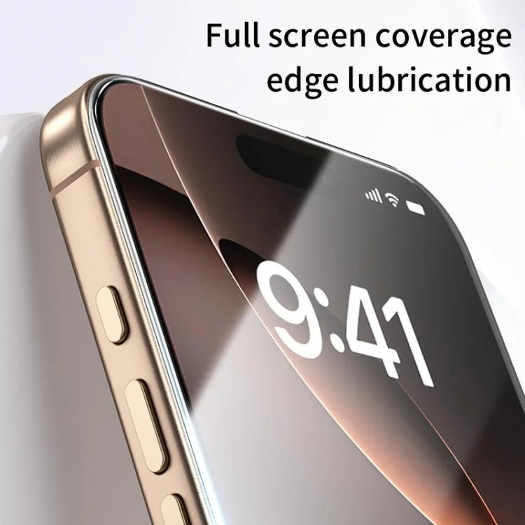 Protector de Pantalla para iPhone 16 Pro Max de Cristal de Aluminio-Silicio de Alta Definición con Herramienta de Eliminación de Polvo