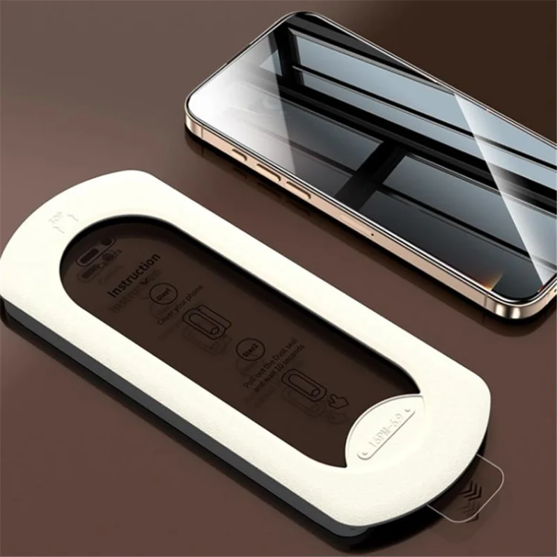 For iPhone 16 Screen Protector High Aluminium-Silicon Glass 28 Degree Anti-Spy Film with Dust Removal Tool