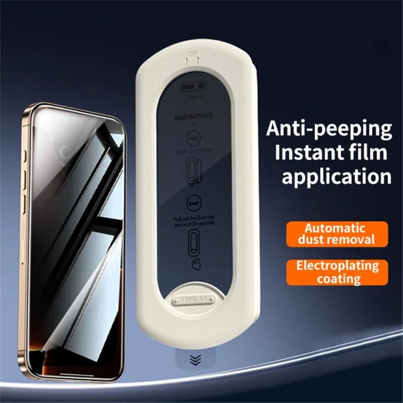 For iPhone 15 Screen Protector High Aluminium-Silicon Glass 28 Degree Anti-Spy Film with Dust Removal Tool