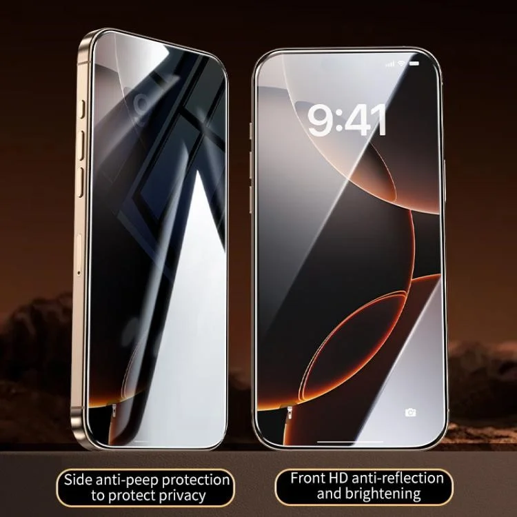 For iPhone 14 Pro Max Screen Protector High Aluminium-Silicon Glass 28 Degree Anti-Spy Film with Dust Removal Tool
