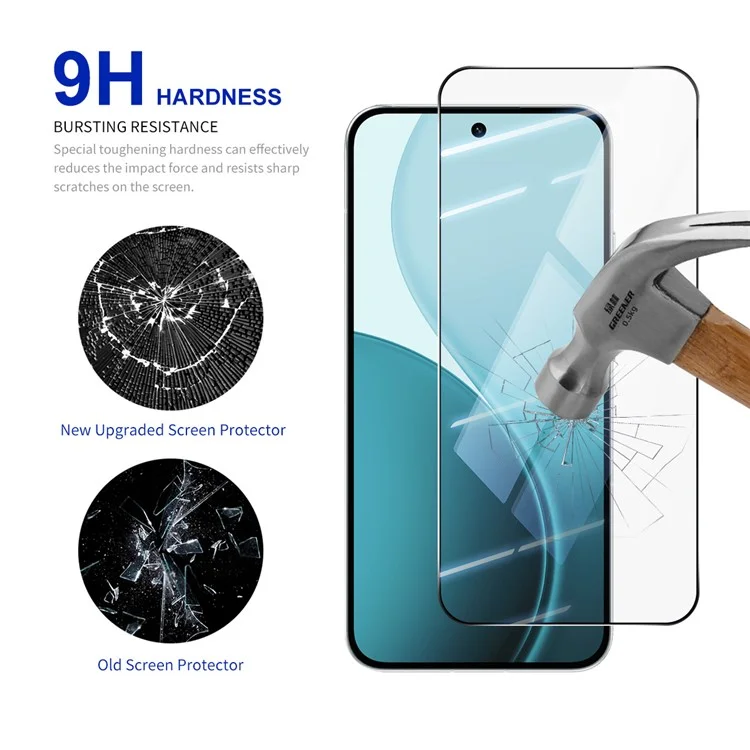 RURIHAI For Oppo Reno14 Pro 5G Screen Protector Secondary Hardening High Aluminium-Silicon Glass Film