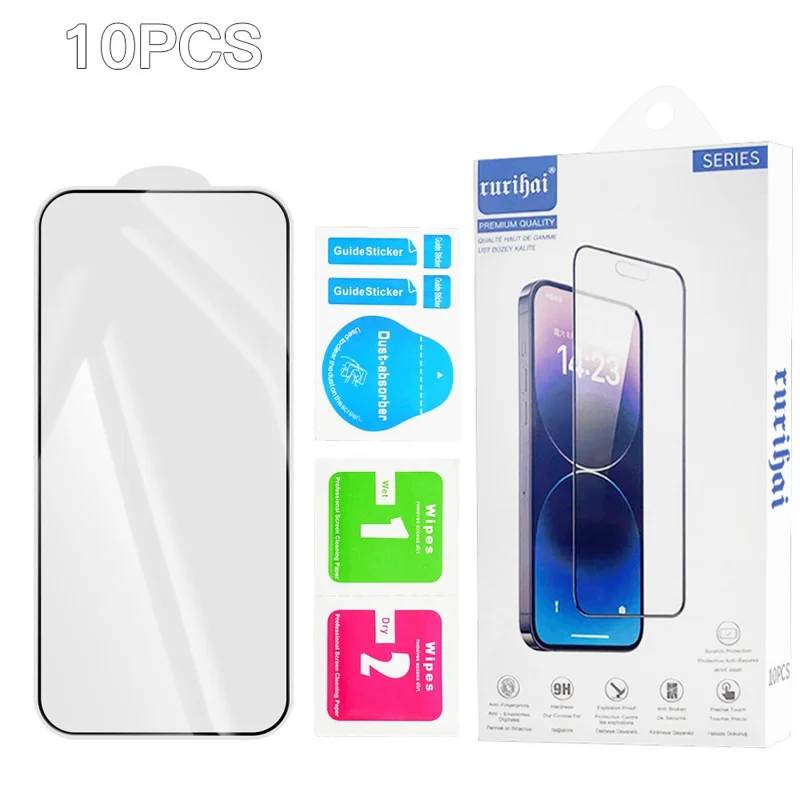 RURIHAI 10Pcs For Google Pixel 10 Pro / 10 / 9 Pro / 9 High Aluminium-Silicon Glass Film 0.26mm 2.5D Screen Protector