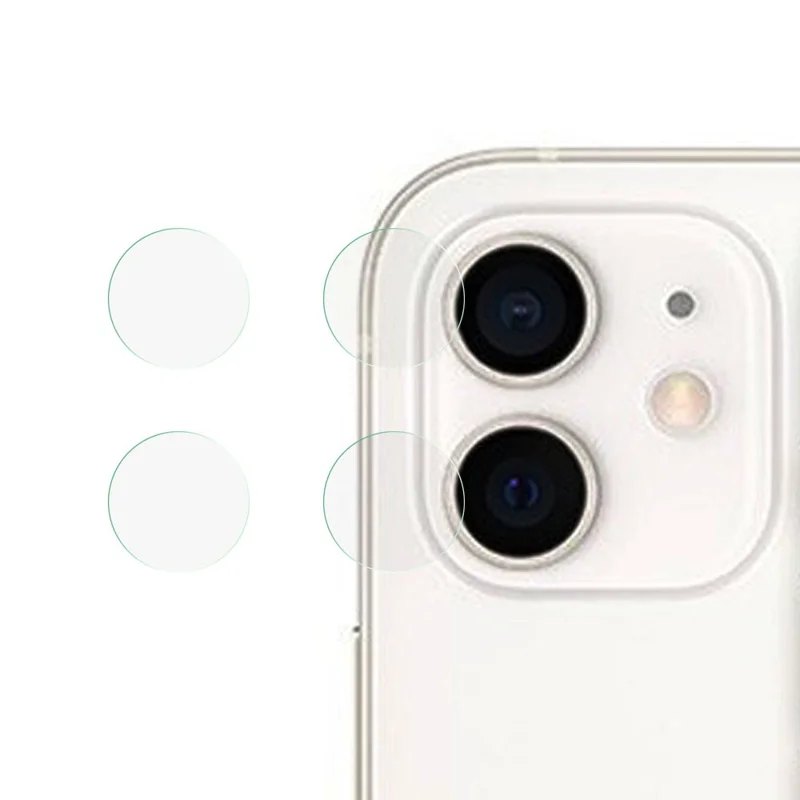 2 Sets Camera Lens Protector for iPhone 11 / 12 6.1 inch / 12 mini 5.4 inch, Ultra Clear 2.5D Arc Edge Tempered Glass Lens Film