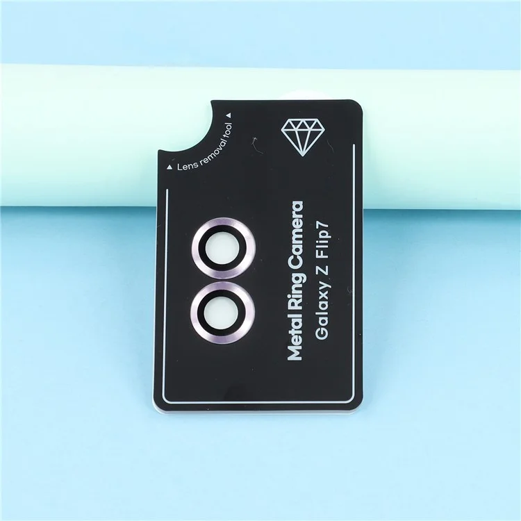 Set di protettori per lenti fotocamera per Samsung Galaxy Z Flip7 5G - Metallo elettroplacato + Pellicola in vetro temperato per singola lente - Viola