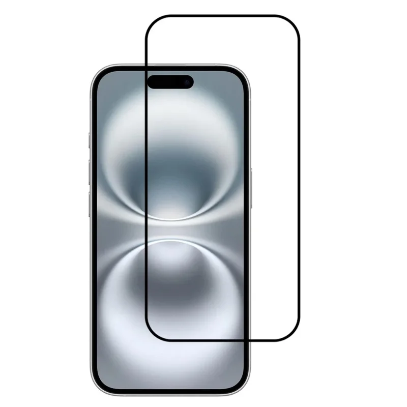 لـ iPhone 17 واقي شاشة مضاد للكهرباء الساكنة من زجاج الألمنيوم والسيليكون عالي الجودة، فيلم كامل التغطية مغطى بالكامل بطبقة لاصقة وطباعة حريرية