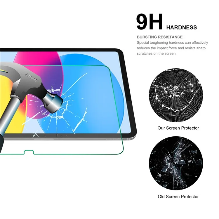 ENKAY HAT PRINCE 2Pcs / Set for iPad 10.9 (2022) / iPad 10th Gen Screen Protector 0.33mm 9H 2.5D Arc Edge Full Glue Anti-explosion Tempered Glass Film