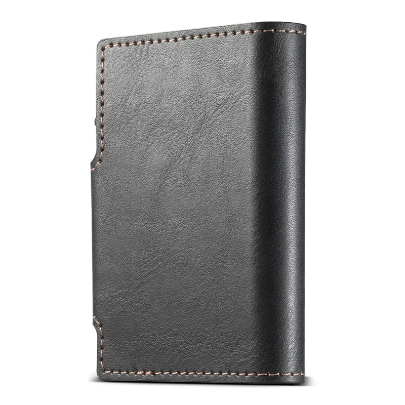 SUTENI Étui à Cartes Magnétique avec Texture Cirée en Cuir PU + Métal, Boîtier à Cartes Automatique Pop-Up - Noir