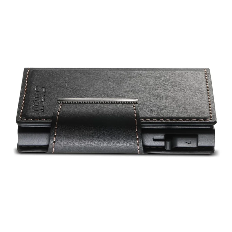 SUTENI Étui à Cartes Magnétique avec Texture Cirée en Cuir PU + Métal, Boîtier à Cartes Automatique Pop-Up - Noir