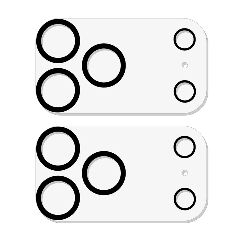 2 Pièces Protection d'Objectif pour iPhone 17 Pro Max Film de Lentille avec Impression sur Soie Bord Incurvé 3D