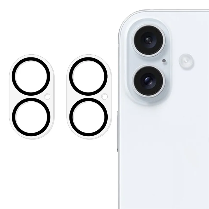 2 Pièces Protection d'Objectif d'Appareil Photo pour iPhone 17 Film de Lentille à Impression de Soie Bord Incurvé 3D