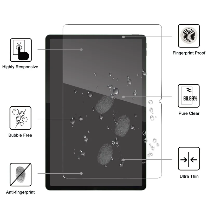 Per Lenovo Idea Tab Pro Pellicola protettiva dello schermo Vetro temperato con bordo arcuato anti-rottura