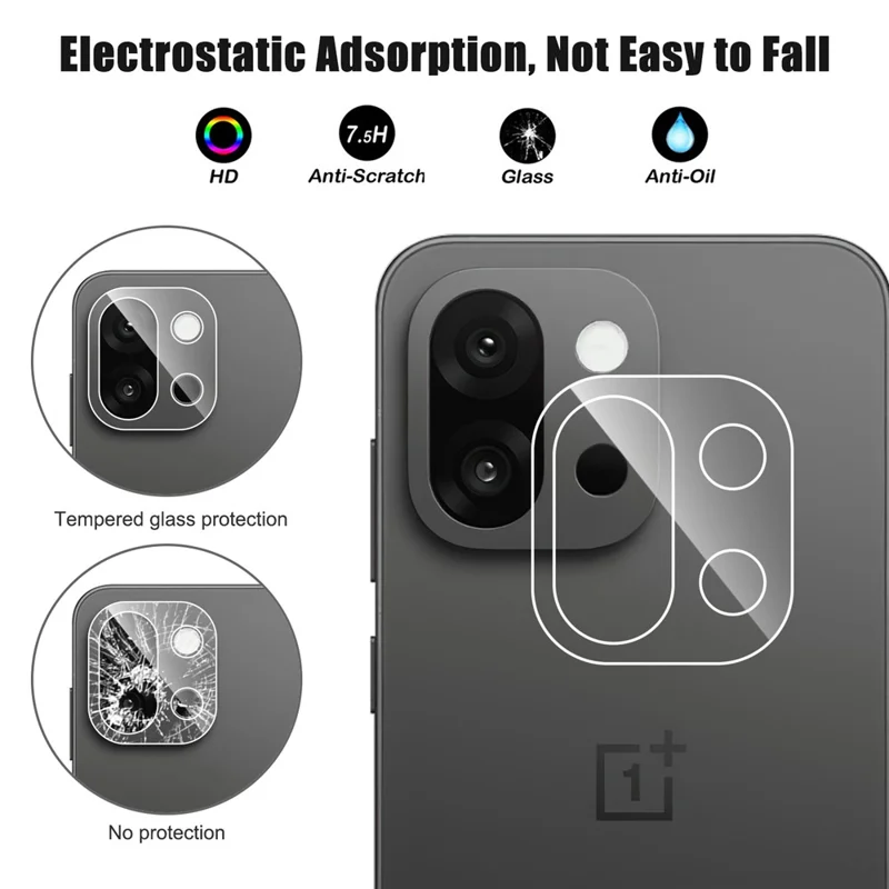 For OnePlus 13T 5G Camera Lens Protector Arc Edge Clear Tempered Glass Film