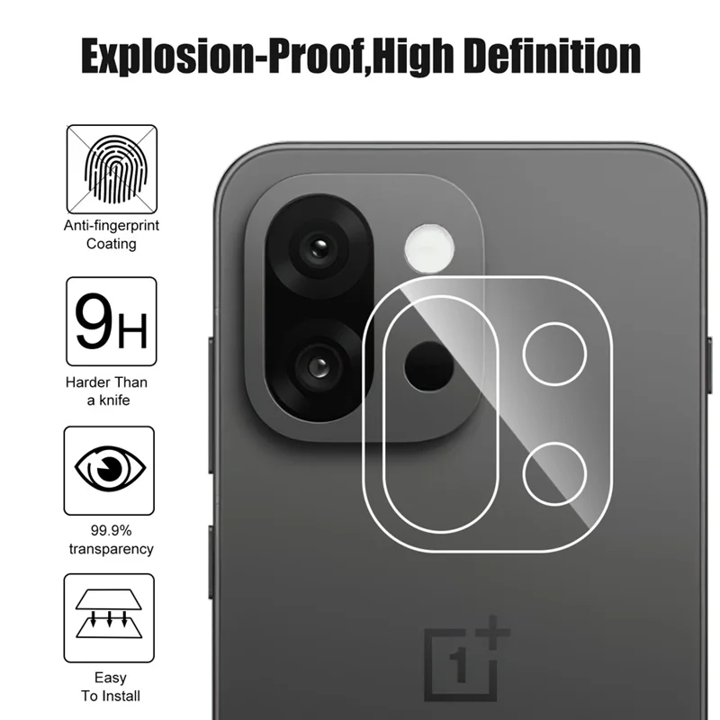 For OnePlus 13T 5G Camera Lens Protector Arc Edge Clear Tempered Glass Film
