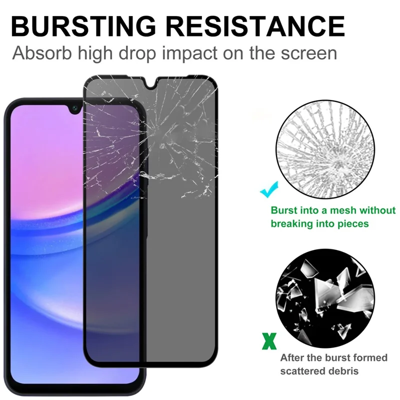 For Samsung Galaxy A07 5G Tempered Glass Screen Protector 2.5D Arc Edge Anti-Spy Film