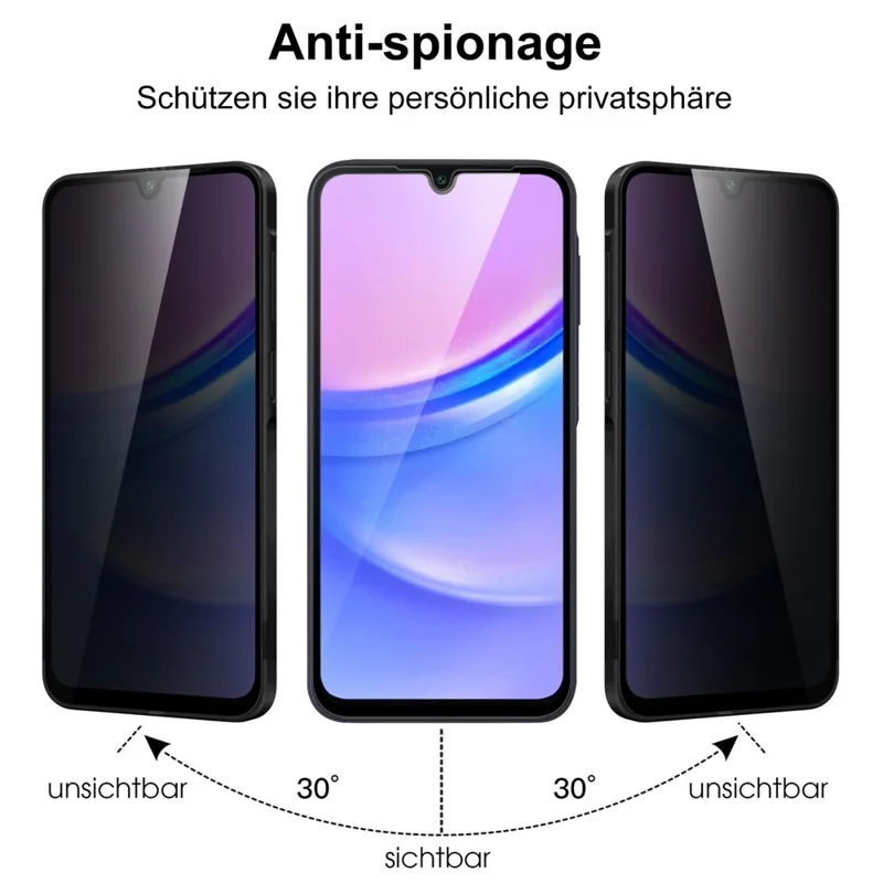 For Samsung Galaxy A07 5G Tempered Glass Screen Protector 2.5D Arc Edge Anti-Spy Film