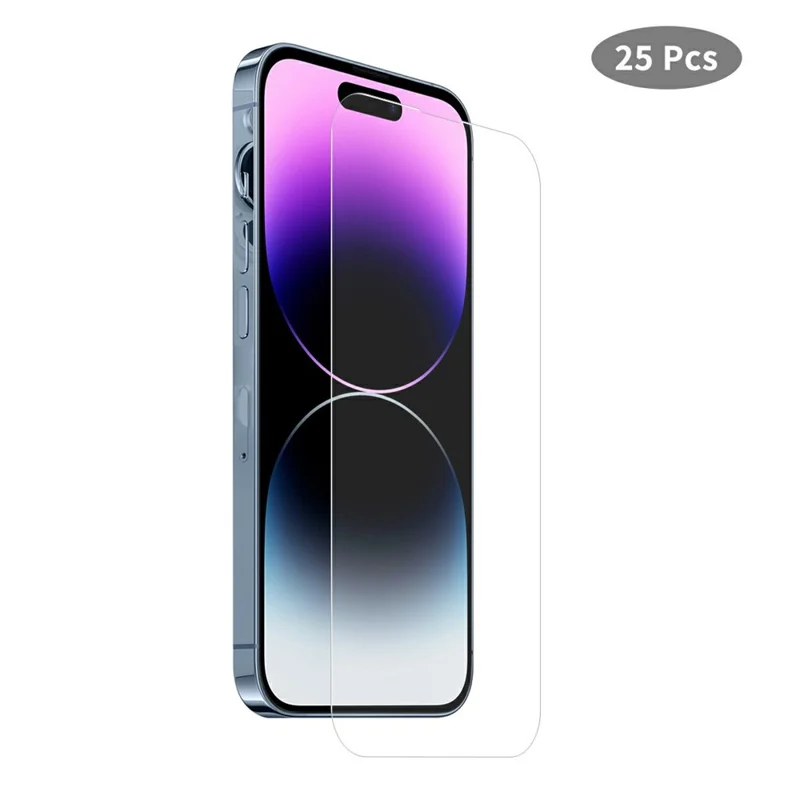 JUNSUNMAY 25 Stück für iPhone 15 Pro Gehärtetes Glas Bildschirmschutz Anti-Drop Explosionsgeschützt HD Klar Film