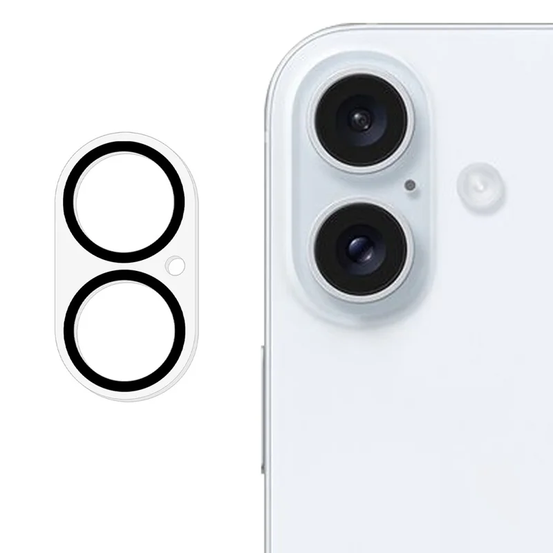 For iPhone 17 Camera Lens Protector Black Circle Design HD Clear Tempered Glass Lens Film