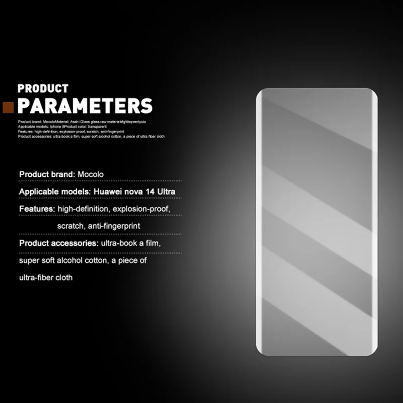 MOCOLO Para Huawei nova 14 Ultra 5G Película Protetora de Tela de Vidro Temperado Líquido UV Curva 3D Cobertura Completa