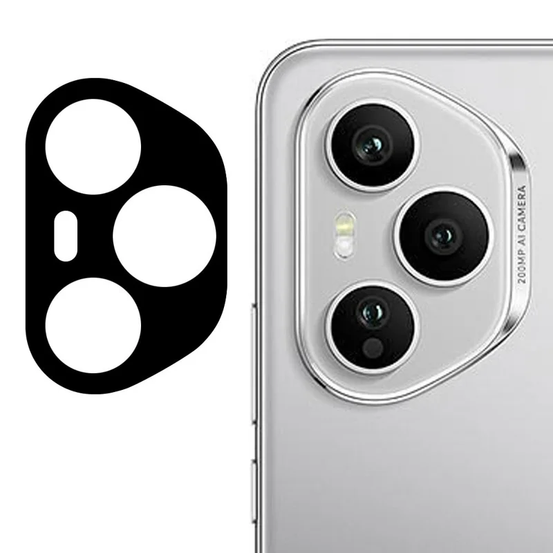 Protector de lente de cristal templado de seda negra impreso para la cámara For Honor 400 Pro 5G (Global)