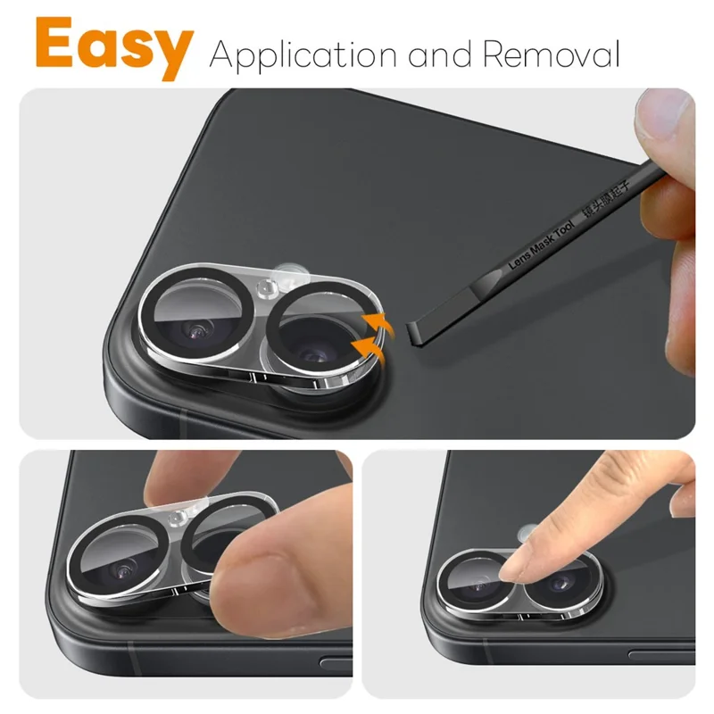 NORTHJO For iPhone 17 Camera Lens Protector Black Circles 3D Full Coverage Clear Tempered Glass Lens Film