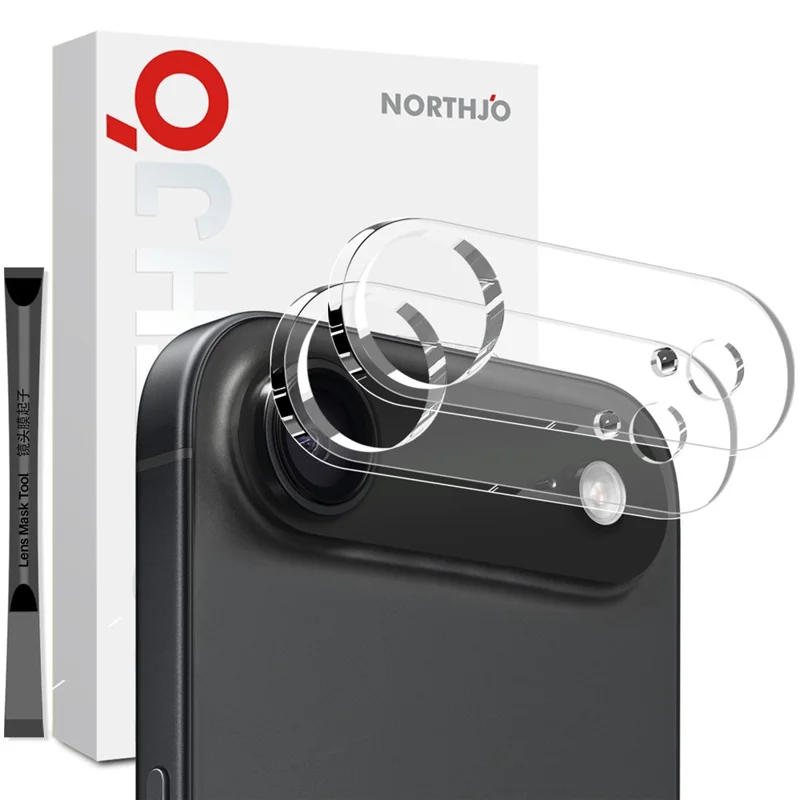 NORTHJO 2 шт. Защитное стекло для камеры iPhone 17 - прозрачная 3D пленка с полным покрытием