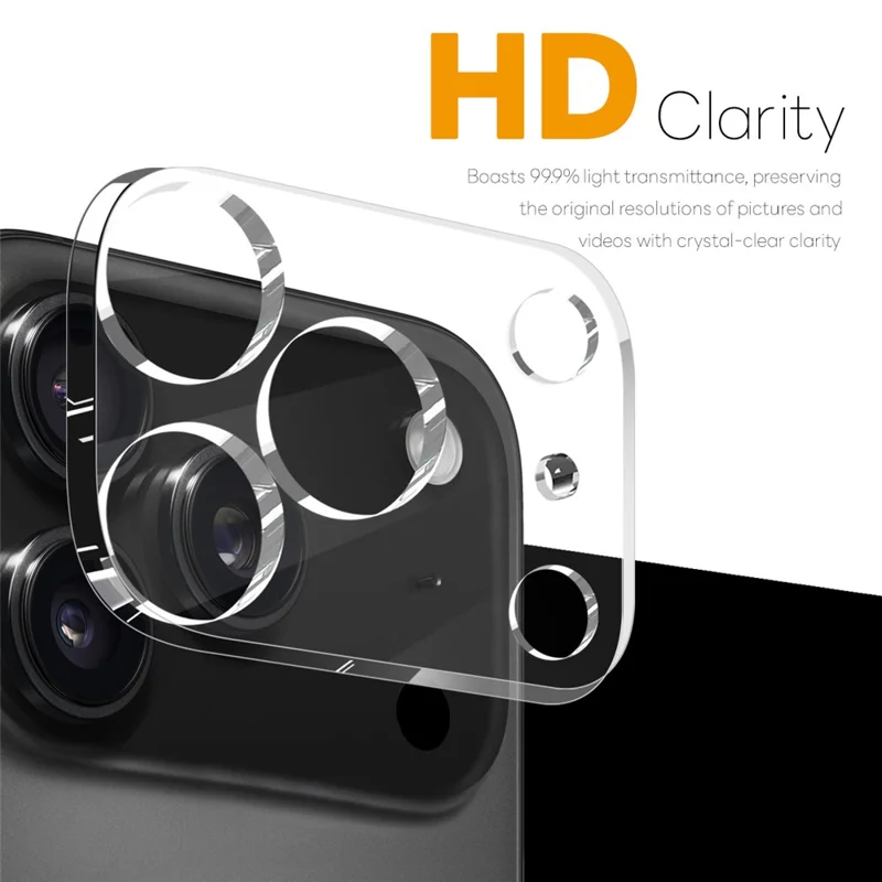 NORTHJO 2 Unidades Protector de Lente para iPhone 17 Pro Cristal Templado Transparente Película de Lente Cobertura 3D Completa