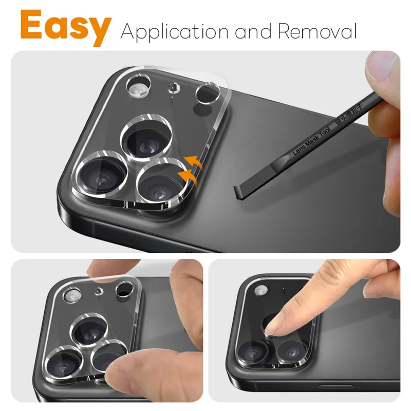 NORTHJO 2 Unidades Protector de Lente para iPhone 17 Pro Cristal Templado Transparente Película de Lente Cobertura 3D Completa